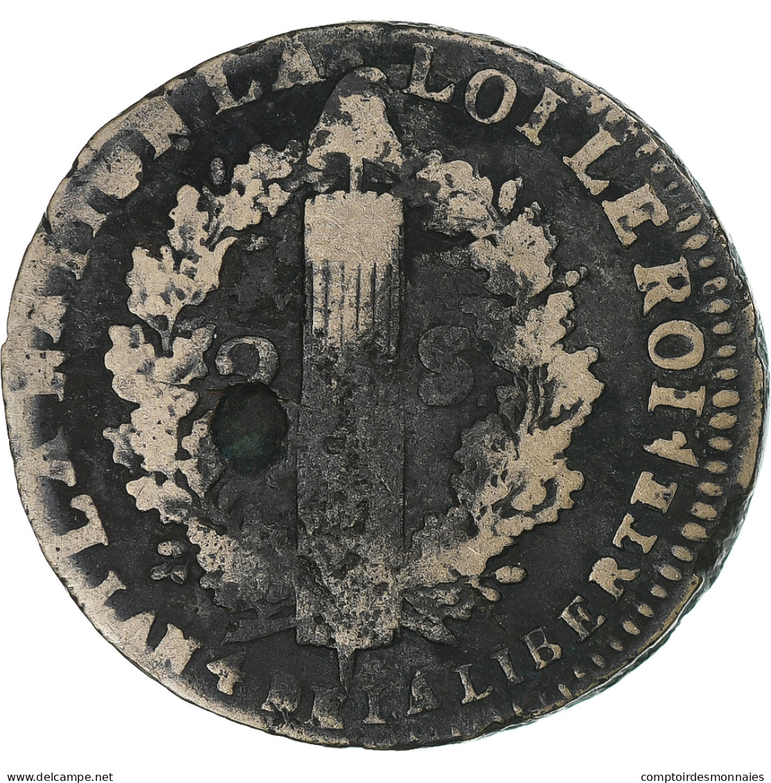 France, Louis XVI, 2 Sols, 1792 / AN 4, Lille, TB+, Cuivre, Gadoury:25 - Other & Unclassified