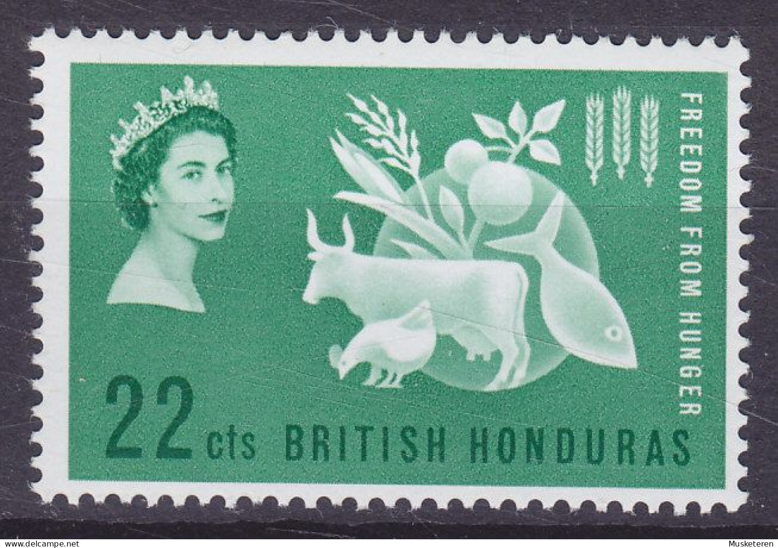 British Honduras 1963 Mi. 176, Kampf Gegen Hunger Freedom From Hunger, MNH** - Honduras Británica (...-1970)