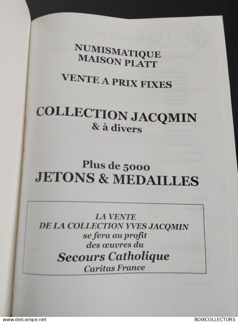 Maison PLATT - Numismatique Vente Collection Jacqmin - Livres & Logiciels
