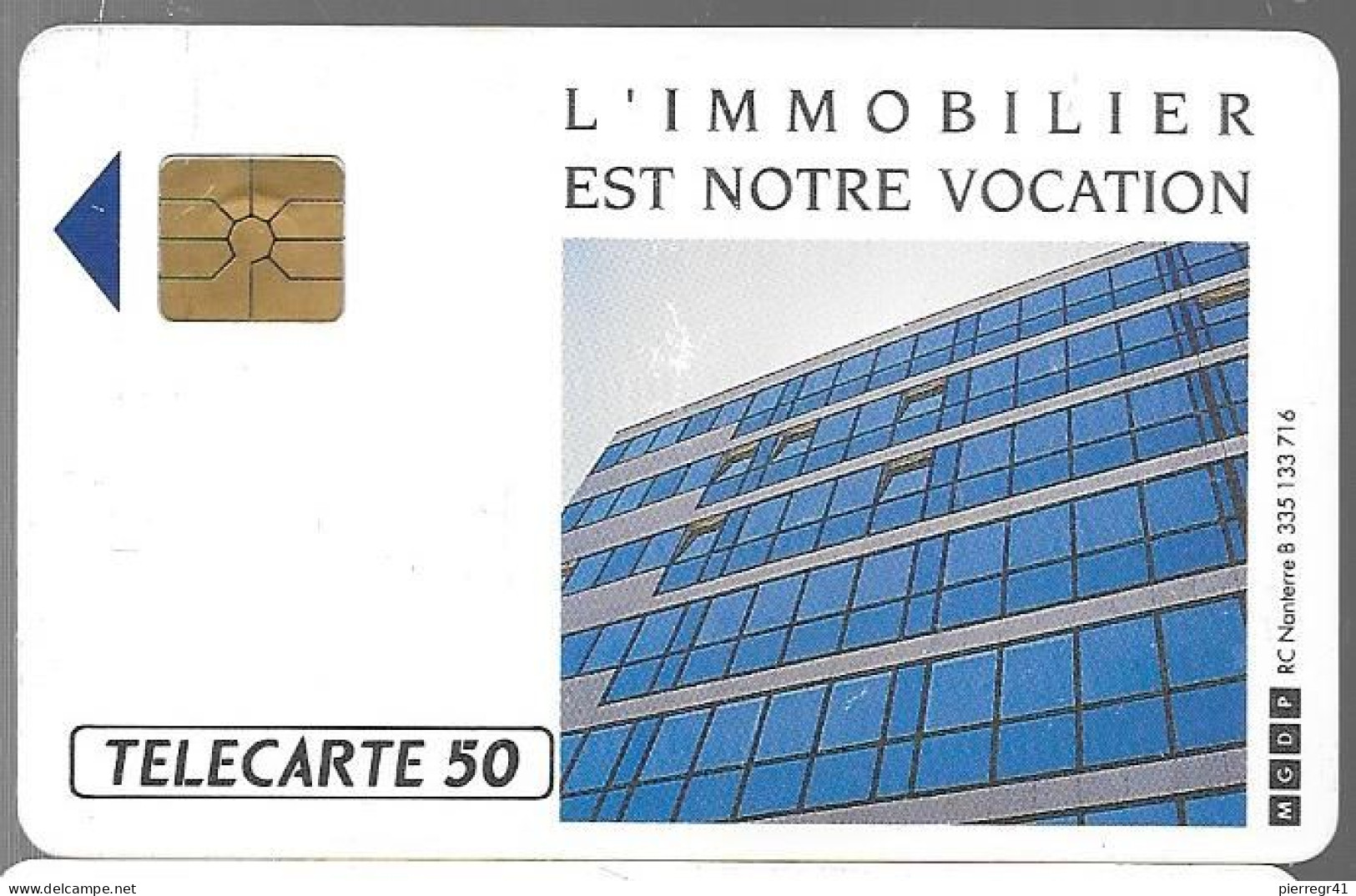 CARTE-PRIVEE-1990-D359-GemA-STIM Immobilier-R° Laqué-V°Série BO6559-Utilisé-BE/ - Privées