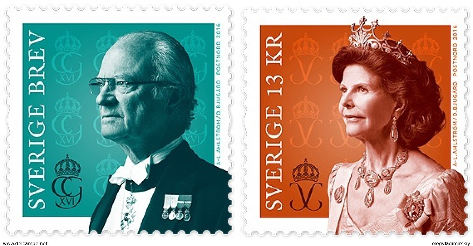 Sweden Schweden Suède 2016 King And Queen Royalties Set Of 2 Stamps MNH - Neufs