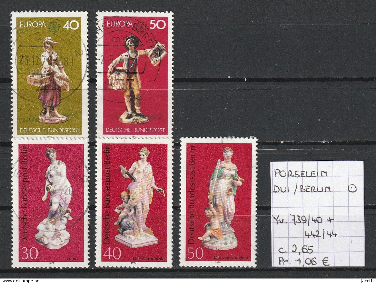 (TJ) Porselein - Bundespost/Berlin - YT 739/40 + 442/44 (gest./obl./used) - Porcelain