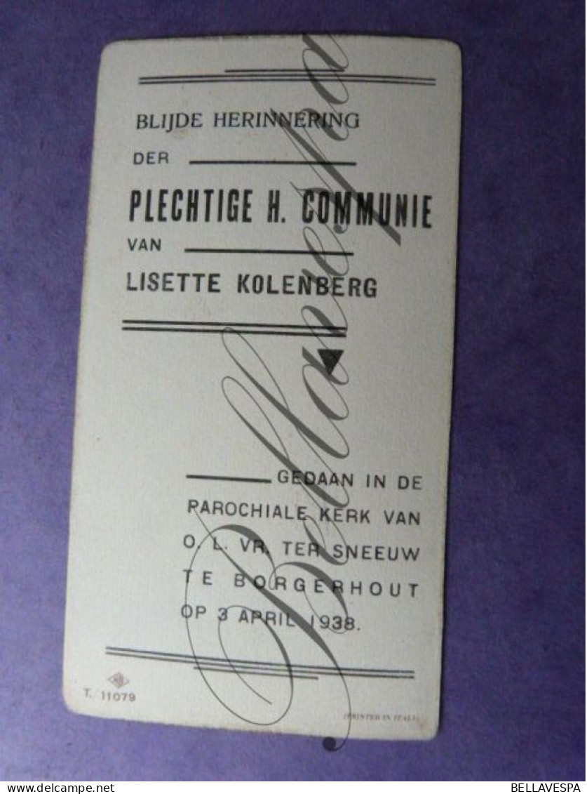 Lisette KOLENBERG Borgerhout 1938  T 11079 & T 11073 N.B. Suisse St Theresia - Communion