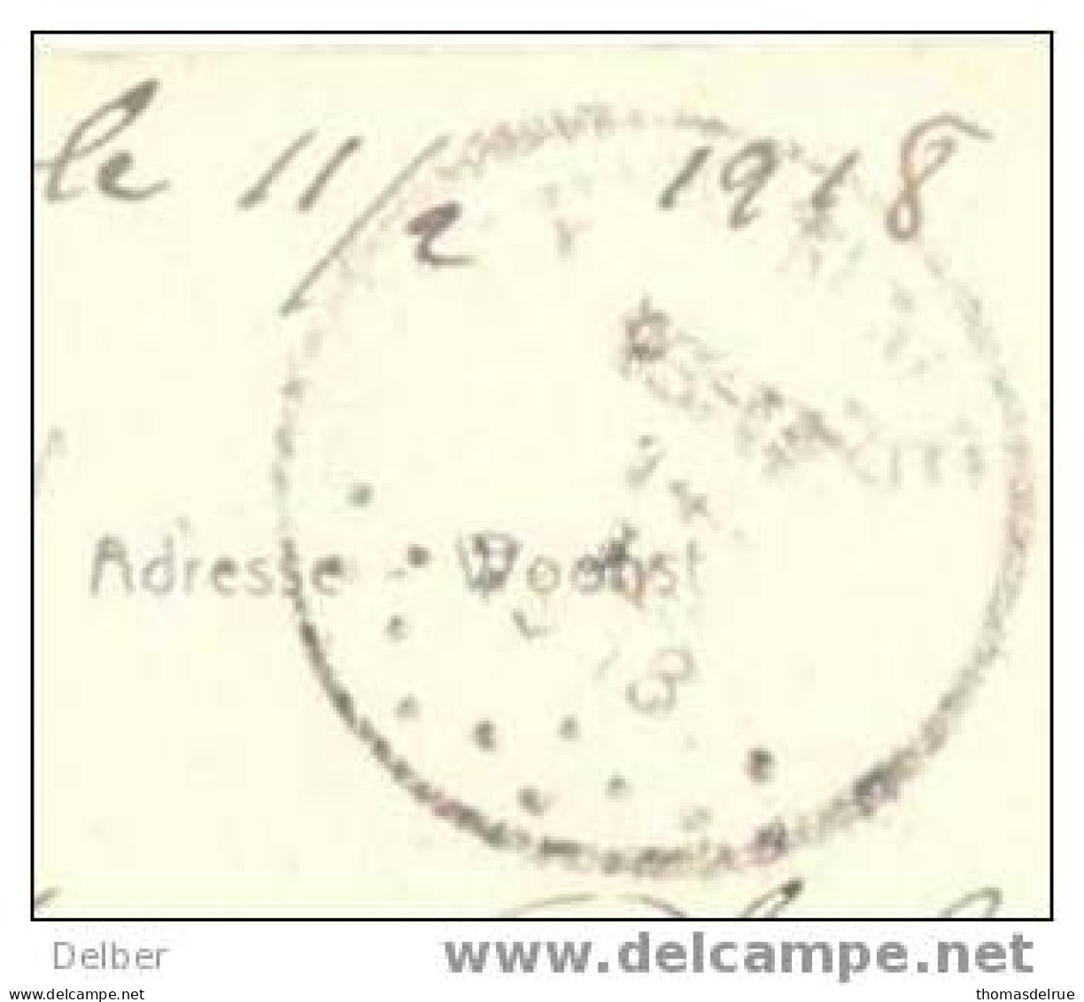 Zz161: LA PANNE Villa J'y Suis Et Ma Retraite : N°138 (niet Afgest.)+censure >> Frankrijk: 14 II 1918 - Zone Non Occupée