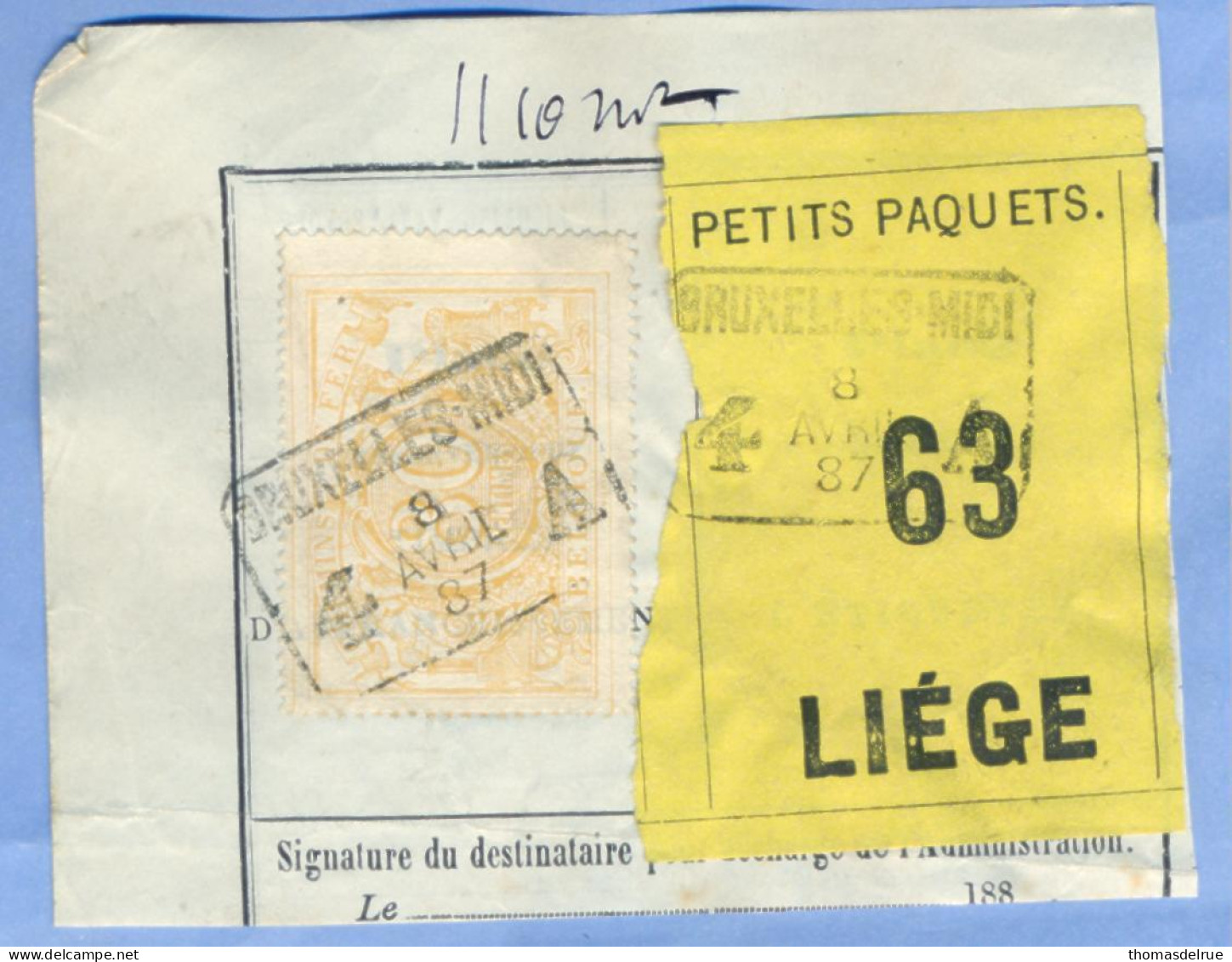 Be954 : BRUXELLES-MIDI / 4   A  : SP 12: Op Fragment Spoorwegdocument+ " étiquette " - Documenti & Frammenti