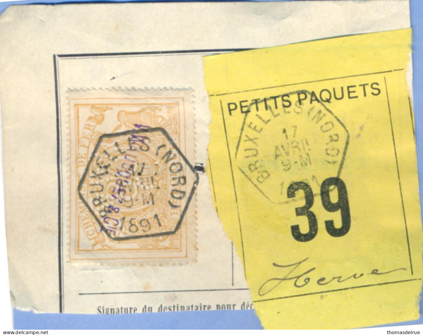 Be952: BRUXELLES(NORD): SP12: + " étiquette "  : Zegel Met Perfo: V.W./C. + Opdruk: V.WAUQUEZ & Cie - Documents & Fragments