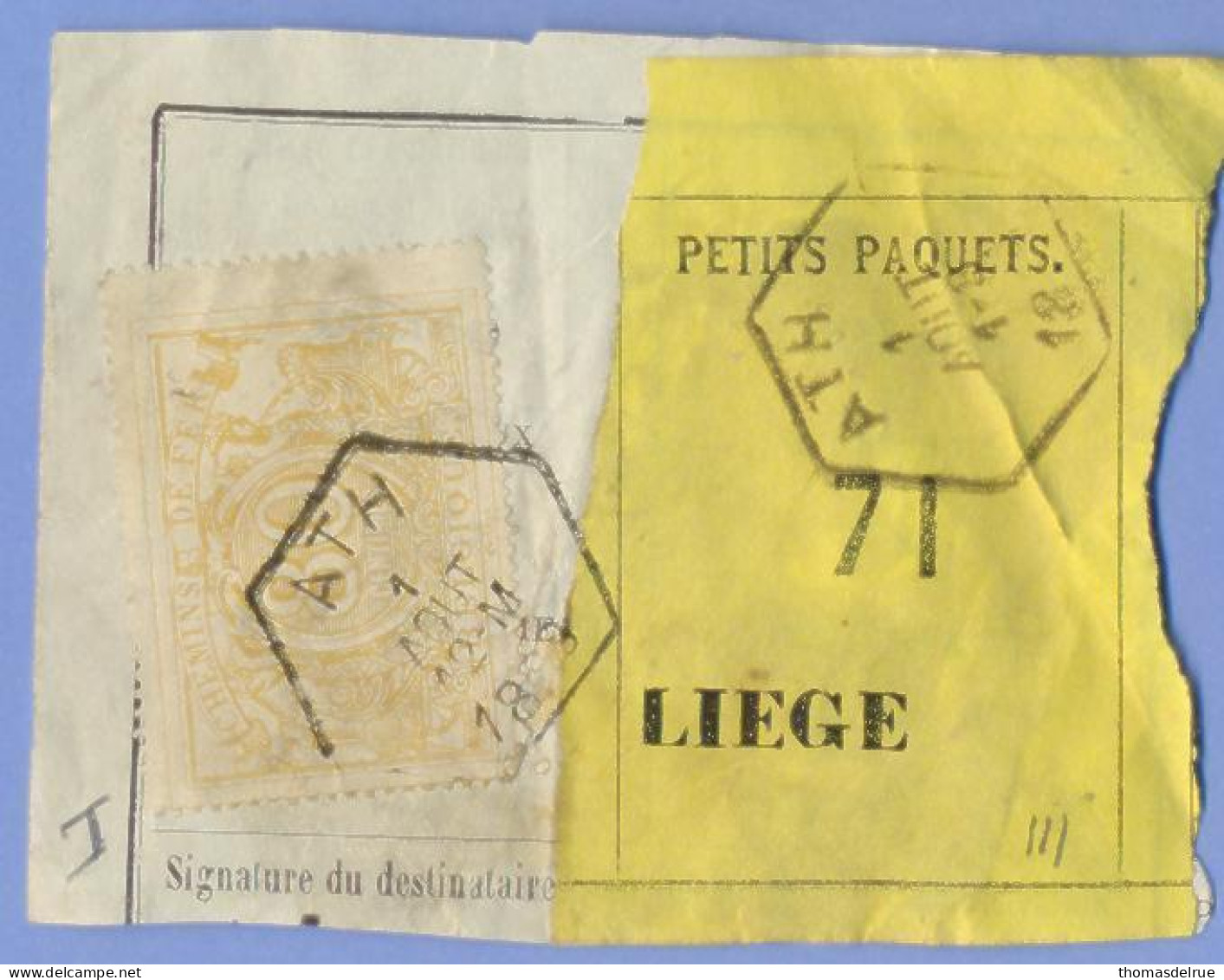 Be998: ATH : 2 Verschillende Stempels ( I & III): SP 12 Op Fragment Spoorwegdocument  + " étiquette " : - Documents & Fragments