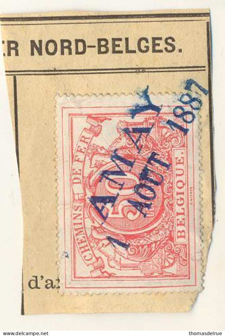 Be243 : AMAY(= NORD BELGE )SP 11: Op Fragment Spoorwegdocument : Met Complete Stempel: - Documentos & Fragmentos