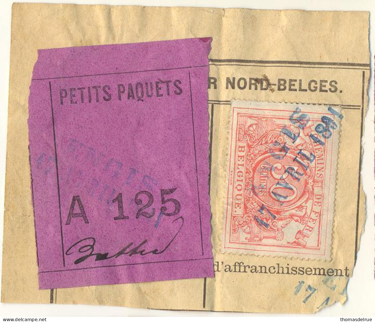 Be252: ENGIS (= NORD BELGE):  SP 11: Op Fragment Spoorwegdocument+ " étiquette "  : Met Complete Stempel: - Documenti & Frammenti