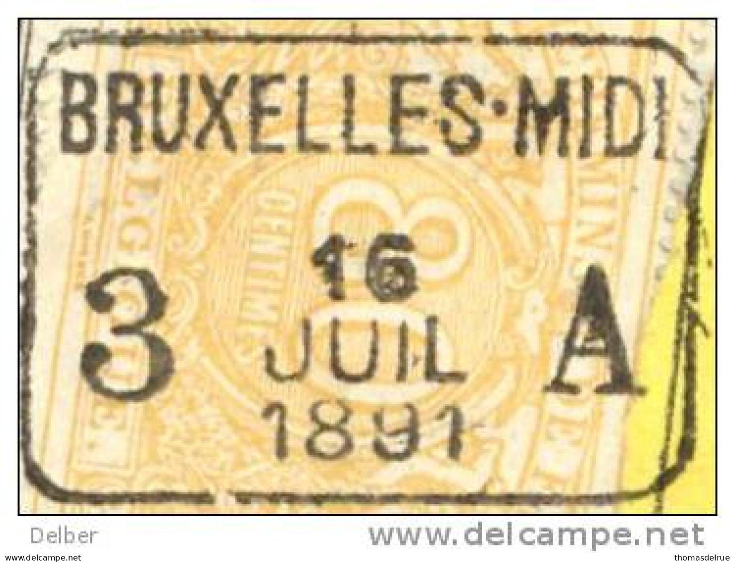 _V856: BRUXELLES-MIDI 3 __A  16 JUIL 1891  >  Deynze: SP12/ Fragment Met  " étiquette " : PETITS PAQUETS:70: - Documents & Fragments