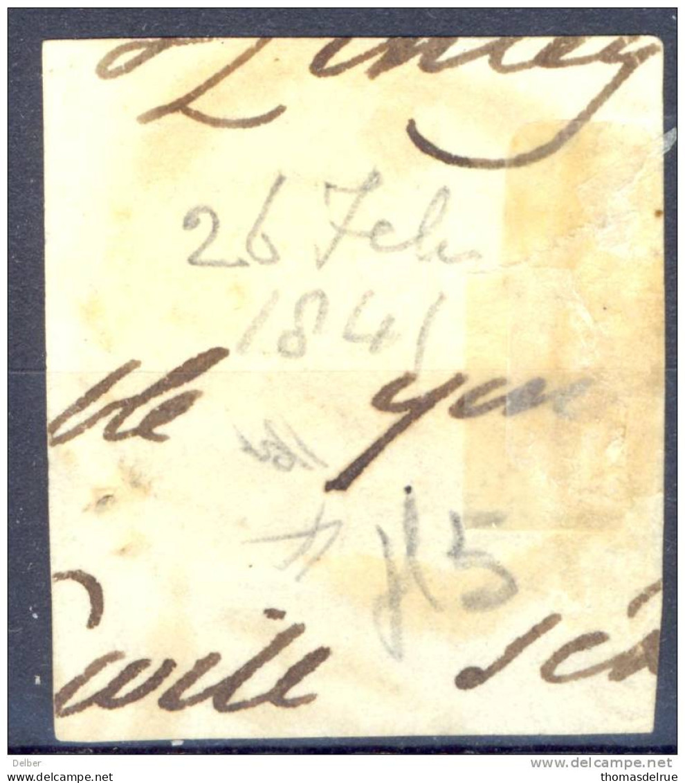 ²²999: SG: N°1 Plate 5 : S__K  ( 3 Margins ) With Tombstone: C PAID 26.FE.26 1841 .  / Fragment - Usati