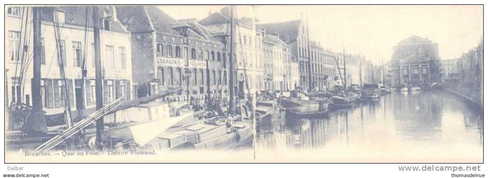 _ik713: BRUXELLES .- Quai Au Foin. - Théâtre Flamand : Verstuurd > Frankrijk...aanvaard Als Drukwerk: 5ct  1905 - Transport (sea) - Harbour