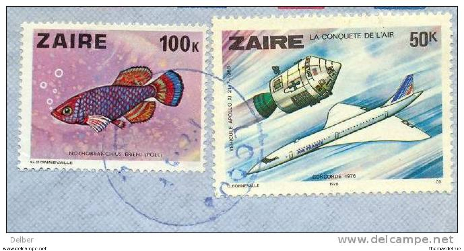 _A991:N°926+947: LODJA  (blauwe Stempel) >>  Brussel  -  Vissen & Geschiedenis Vd Luchtvaart - Used Stamps