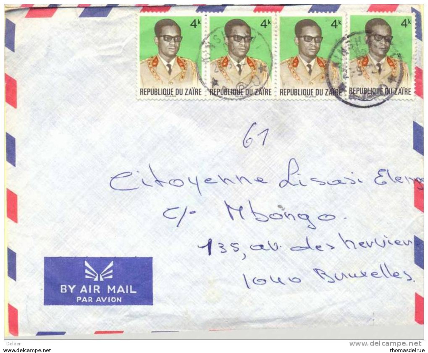 _A986:N°812+812+812+812: KINSHASA -1  / DD > Brussel ...29-9-72 - Storia Postale