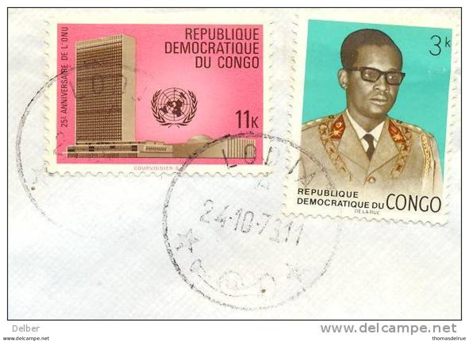 _A990:N°724+700: LODJA    24-10-73.11 >  Brussel  -  25j  U.N.O. - Used Stamps
