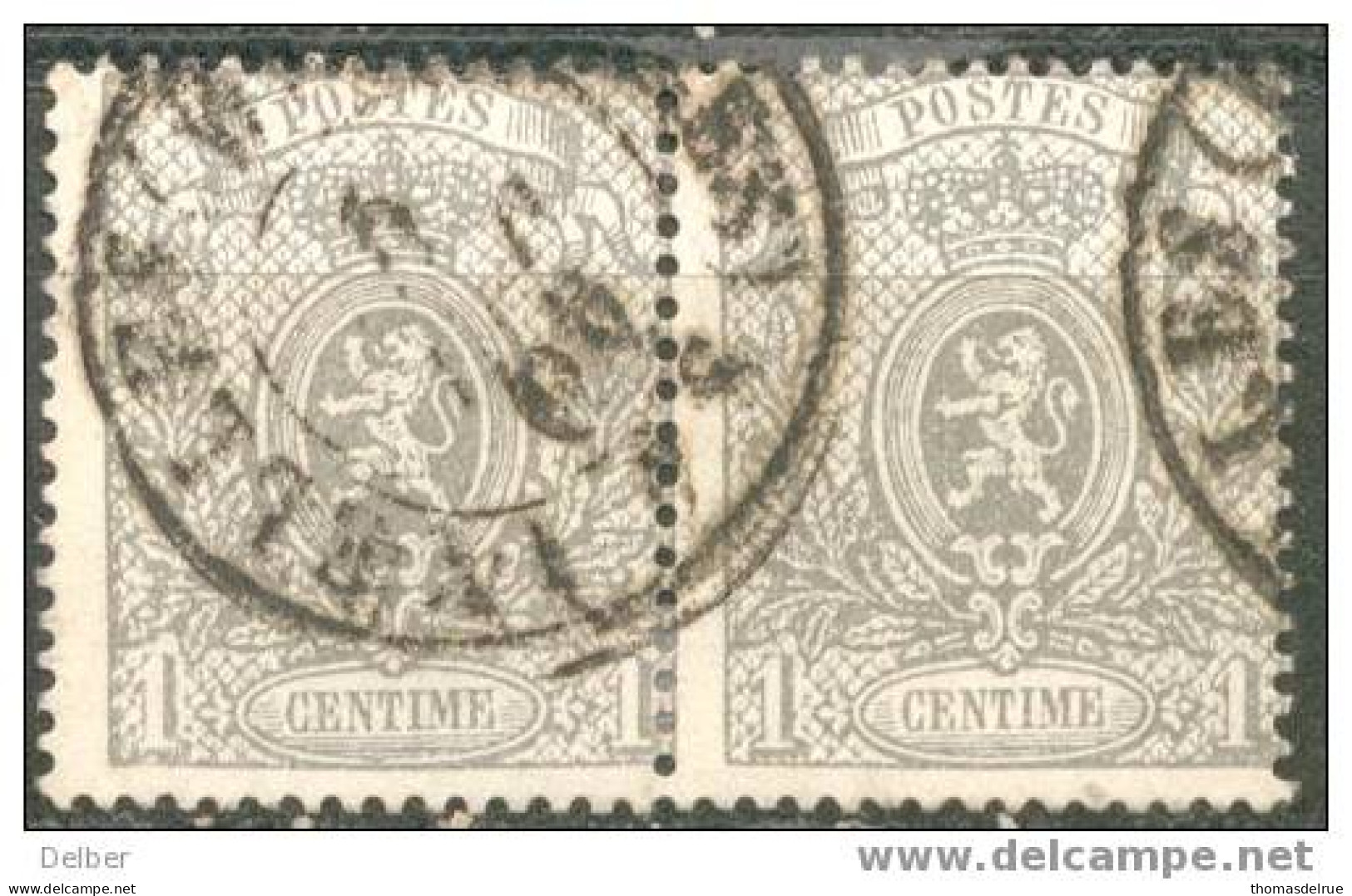 Ea154:N°  23A :tanding:15: In Paar [°]:Dc:D7:BRUXELLES(... - 1866-1867 Coat Of Arms
