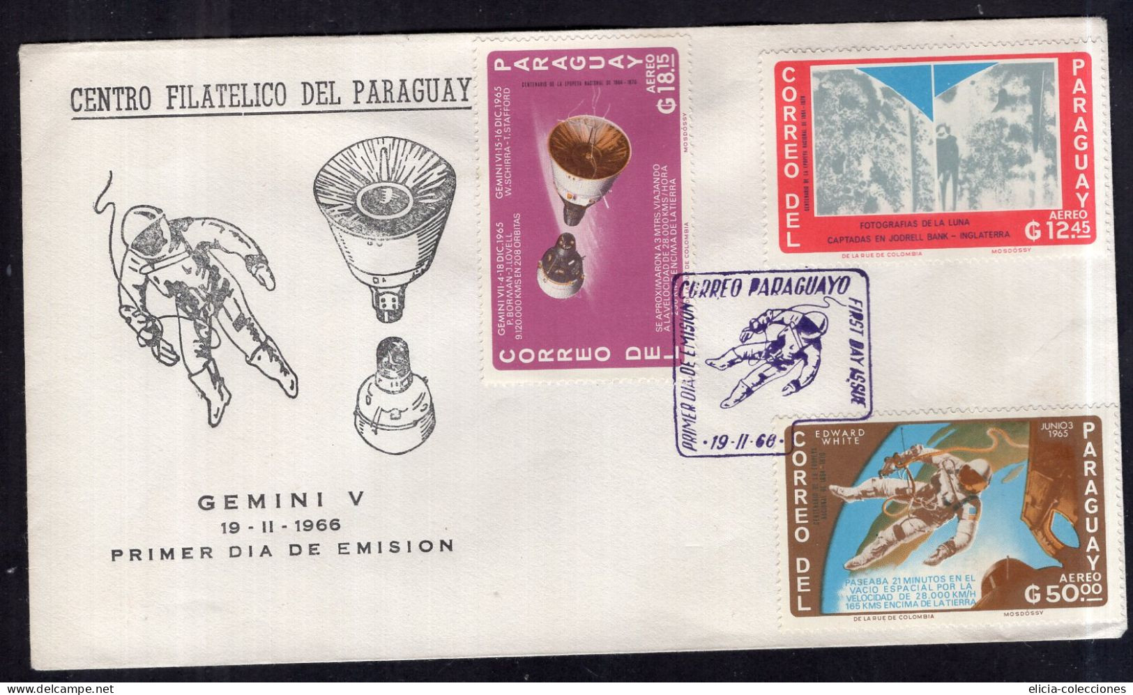 Paraguay - 1966 - FDC Envelope - Special Postmark - Gemini V - Caja 1 - South America