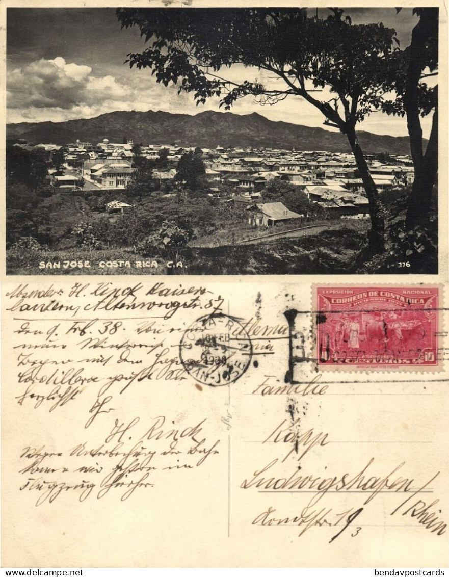 Costa Rica, C.A., SAN JOSÉ, Panorama (1938) RPPC Postcard - Costa Rica