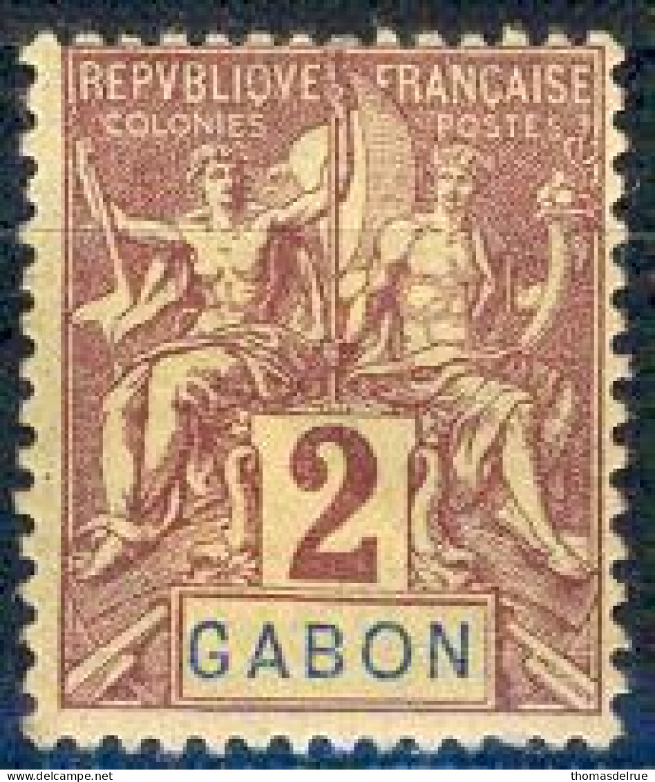 Fv529: GABON: Y.&T.N°: 17 :[*] ( Avec Restes Charnières) - Other & Unclassified