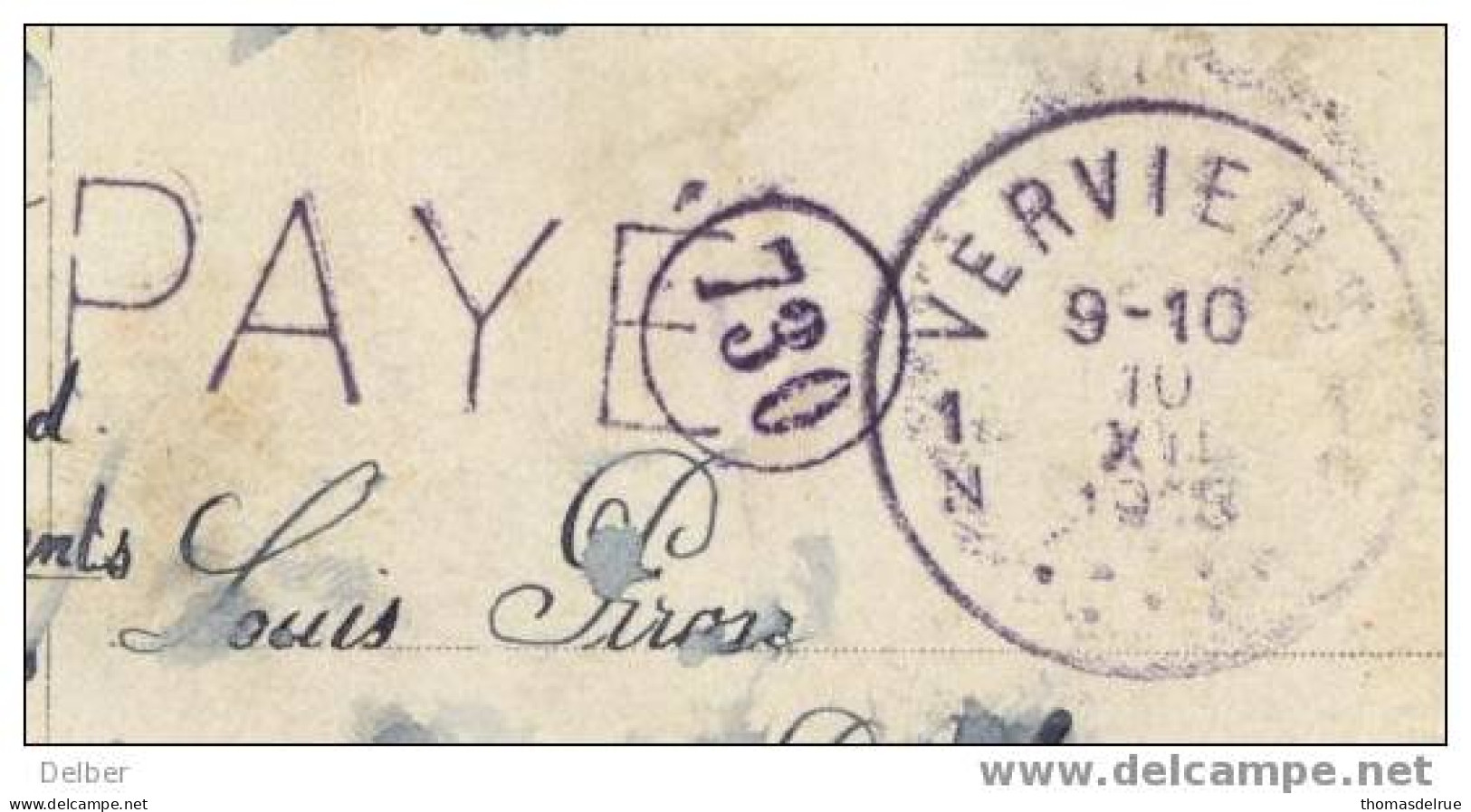 _R954: Fotokaart: Met PAYE -STEMPEL: 1N VERVIERS 1N >>> Schaerbeek ( Noodstempel) - Fortune (1919)