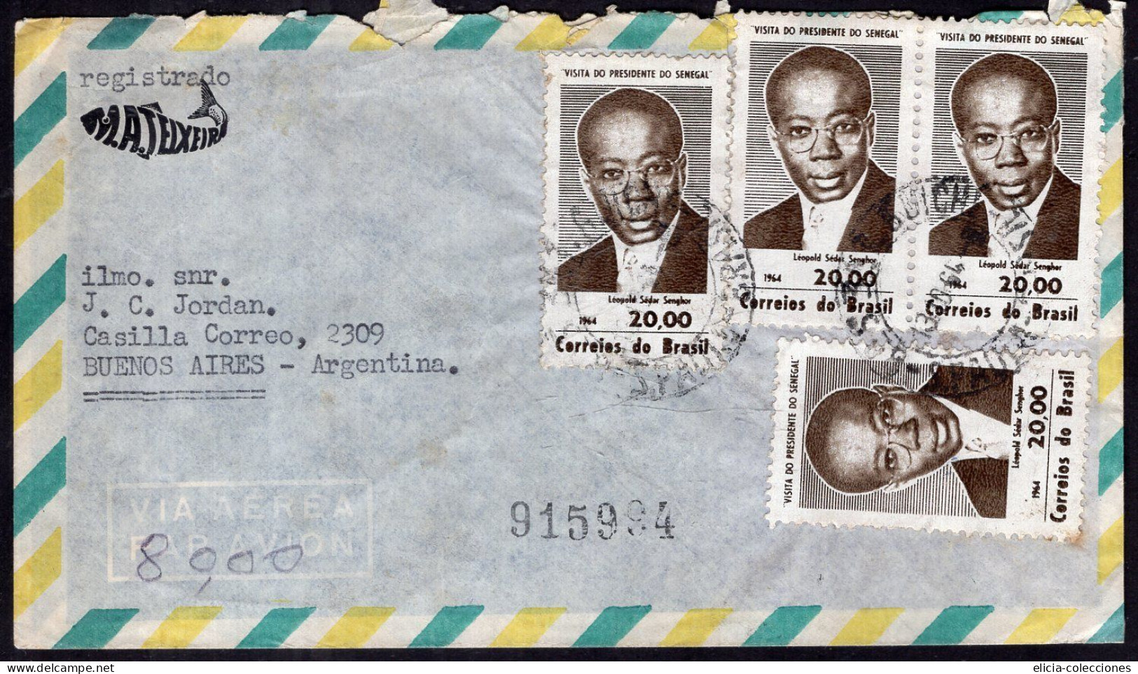 Brasil - 1964 - Letter - Air Mail - Sent To Argentina - Caja 1 - Covers & Documents