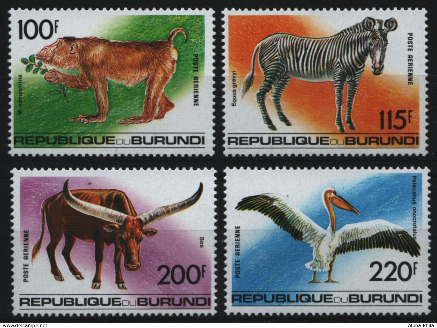 Burundi 1992 - Mi-Nr. 1734-1737 A ** - MNH - Wildtiere / Wild Animals - Neufs