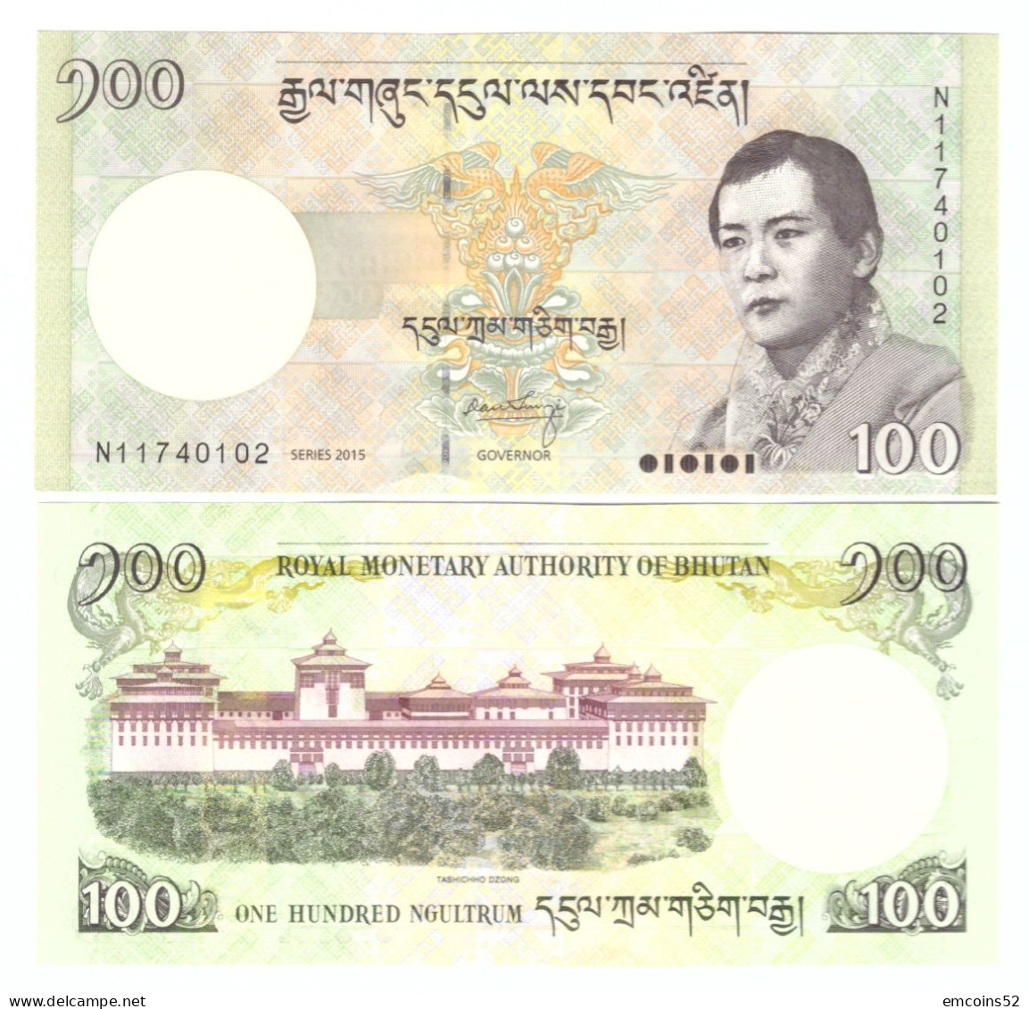 BHUTAN 100 NGULTRUM  2015 P-32c  UNC - Bhoutan