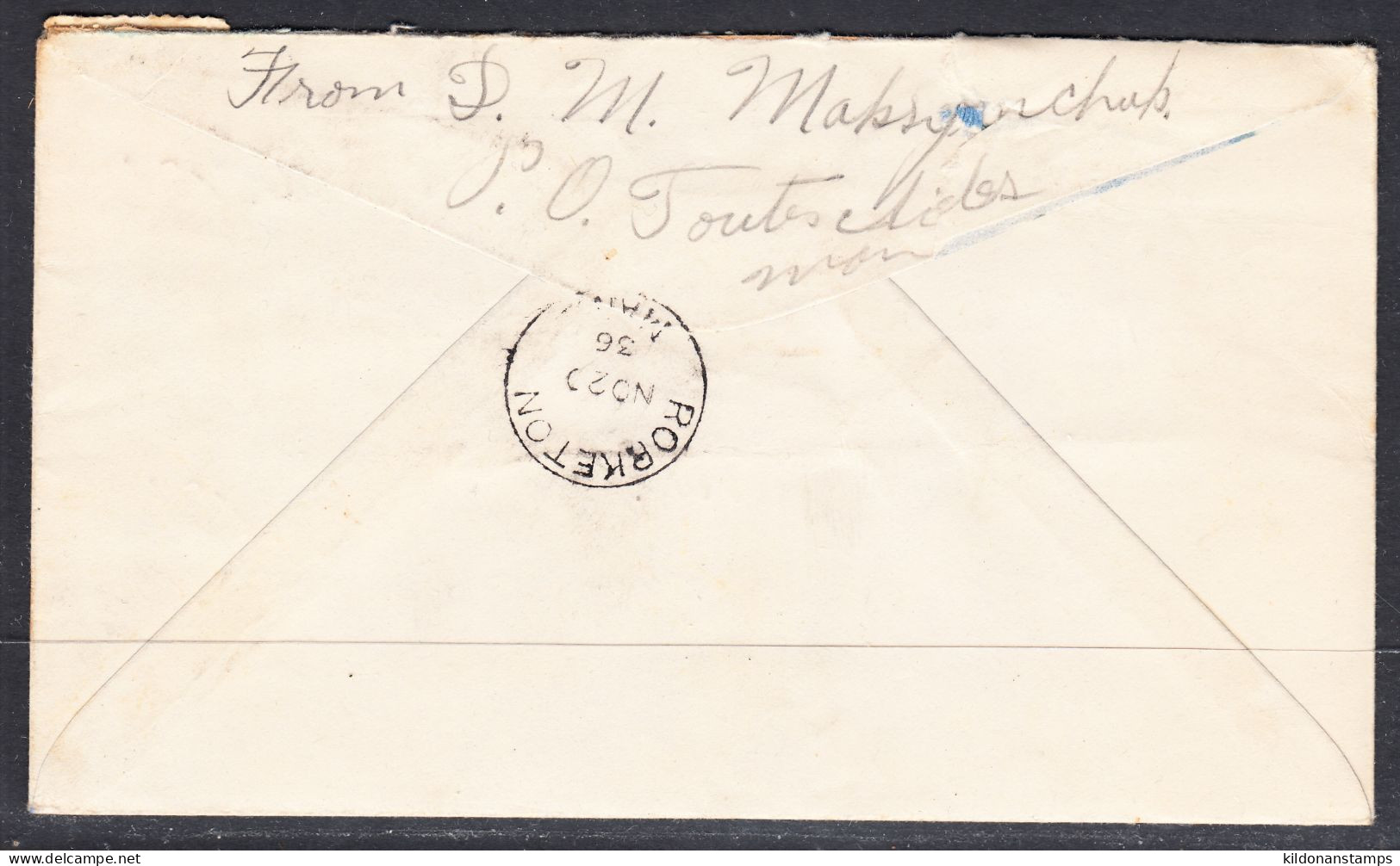 Canada Cover, Toutes Aides MB, Nov 22 1936 & Rorketon MB, A1 Broken Circle Postmark, To Campana Corp. Ltd. Toronto - Brieven En Documenten