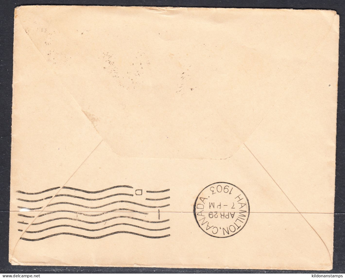 Canada Cover, Boissevain MB, Apr 27 1903, Duplex Postmark, To Robert Evans Seed Co. Hamilton ON - Cartas & Documentos