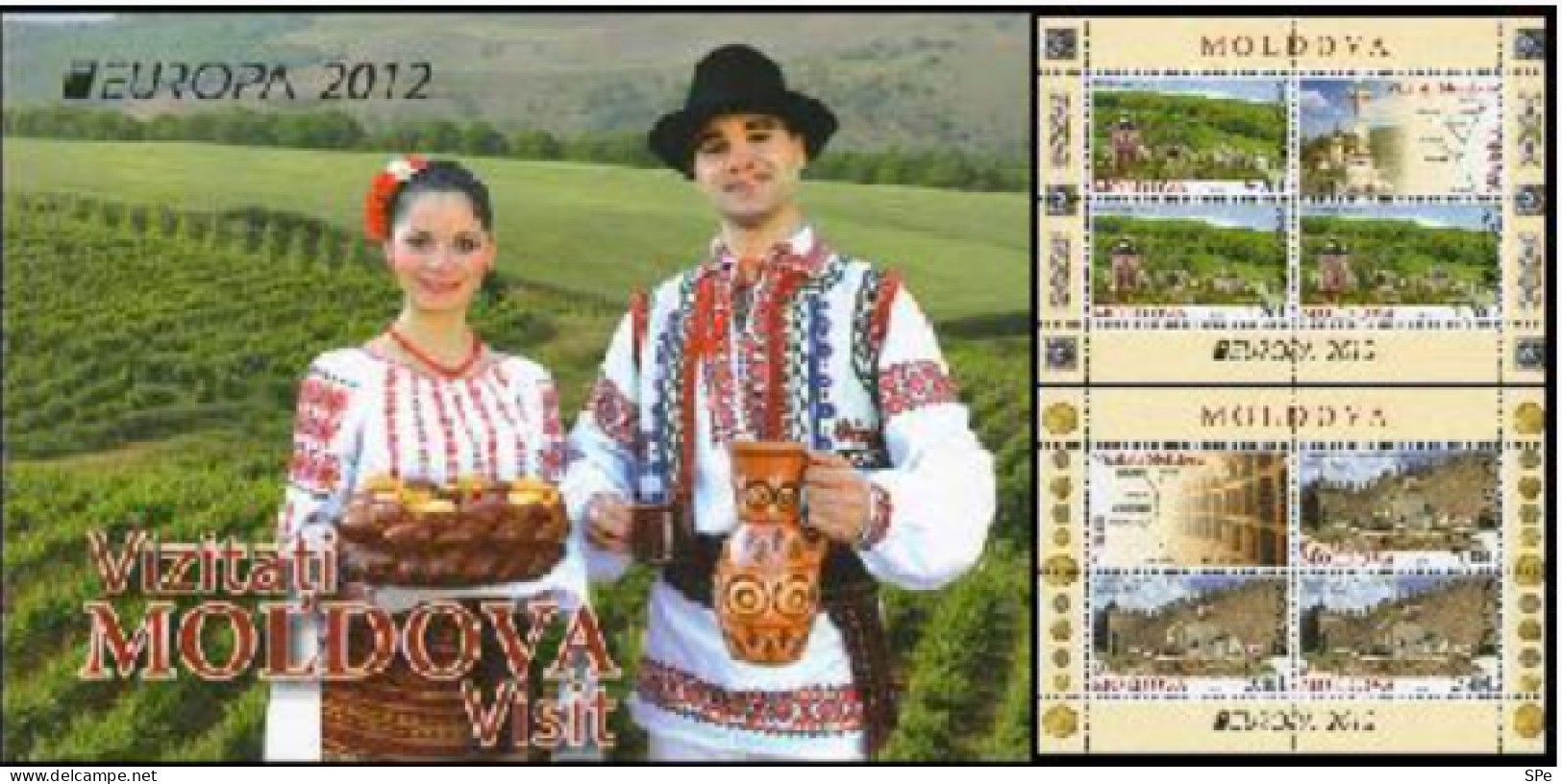 Moldavia Moldova 2012 Europa CEPT Kurki Monastery And The Village Of Small Mici Booklet With 2 Limited Edition Block's - 2012