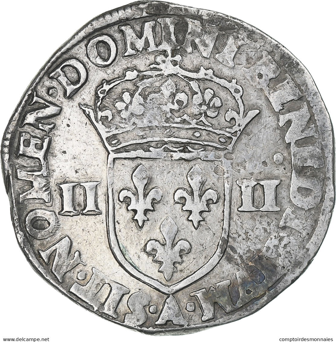 France, Charles X, 1/4 Ecu, 1592, Paris, Rare, TB+, Argent, Gadoury:521 - 1589-1610 Hendrik IV