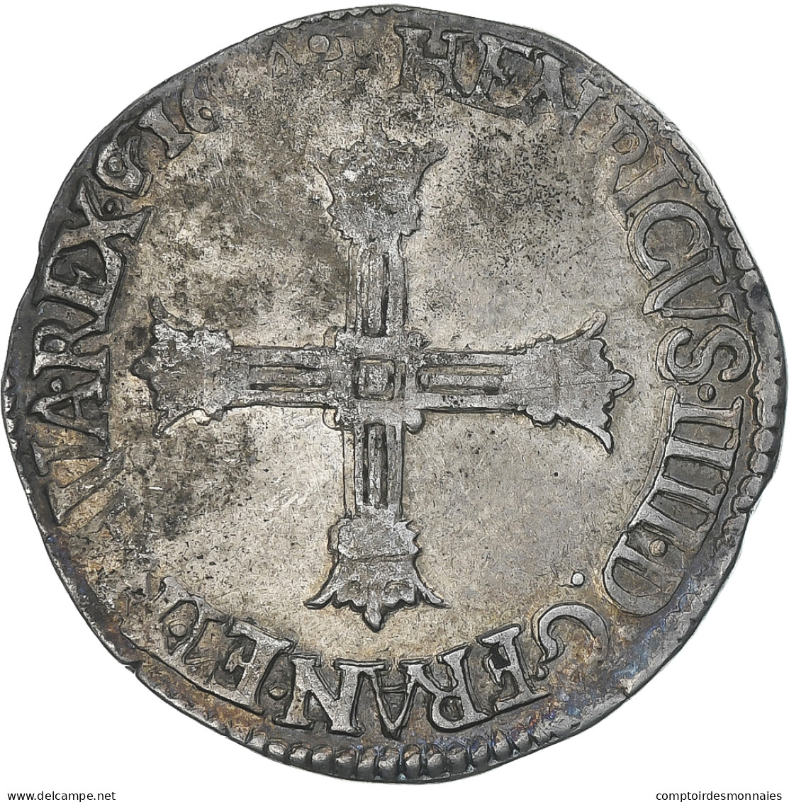 France, Henri IV, 1/4 Ecu, 1604, Saint-Lô, TTB, Argent, Gadoury:596A - 1589-1610 Henri IV Le Vert-Galant