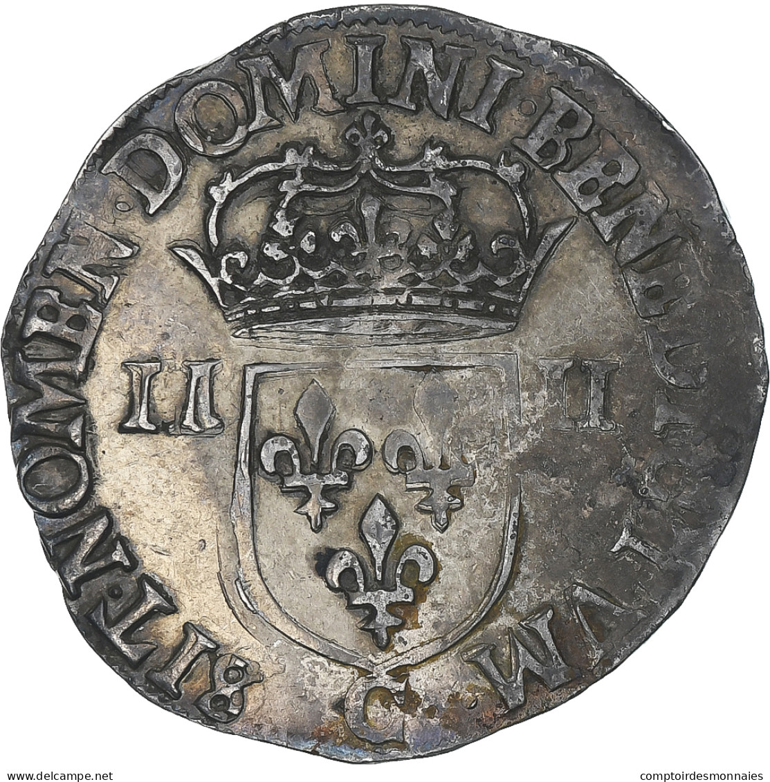 France, Henri III, 1/4 Ecu, 1589, Saint-Lô, TTB, Argent, Gadoury:494 - 1574-1589 Heinrich III.