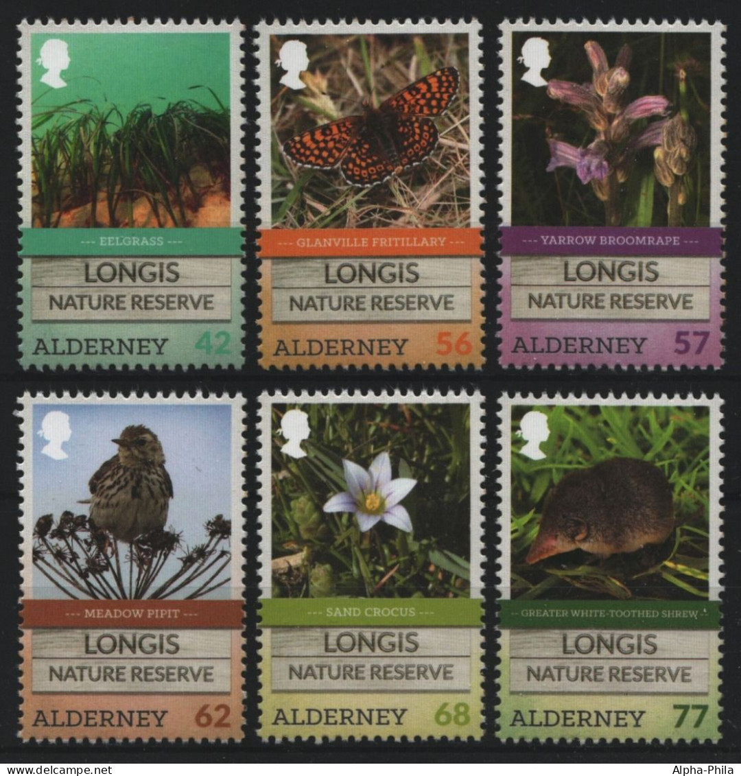 Alderney 2016 - Mi-Nr. 547-552 ** - MNH - Fauna & Flora - Alderney