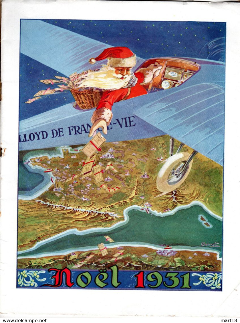 Plaquette 1931 - LLOYD DE FRANCE-VIE - Père Noel - Assurance - - United States