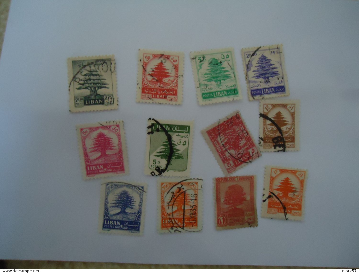 LIBAN  LEBANON USED    12   STAMPS EMBLEM  TREE - Lebanon