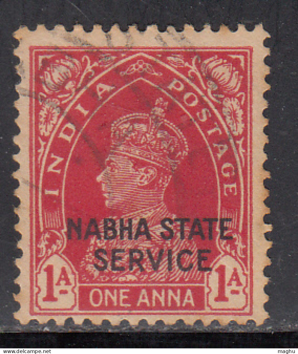 1a Used SERVICE Nabha State, KGVI Series, 1938, British India (Sample Image) - Nabha