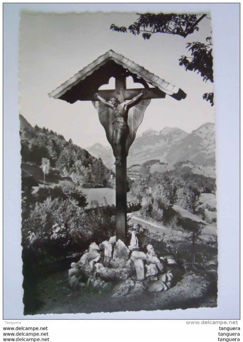 Cpsm Suisse Les Sciernes (Hte-Gruyère) Calvaire Du Rosaire Edit Glasson - Albeuve