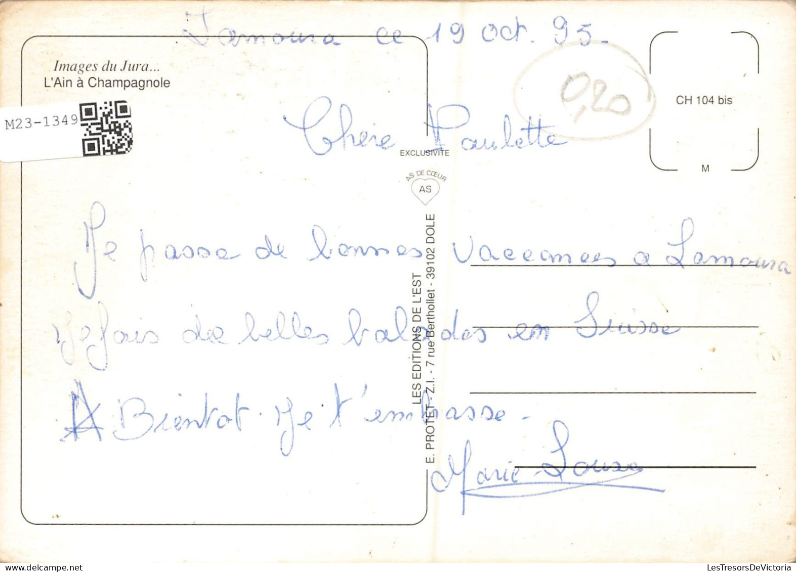 FRANCE - Champagnole - L'Ain à Champagnole - Carte Postale - Champagnole