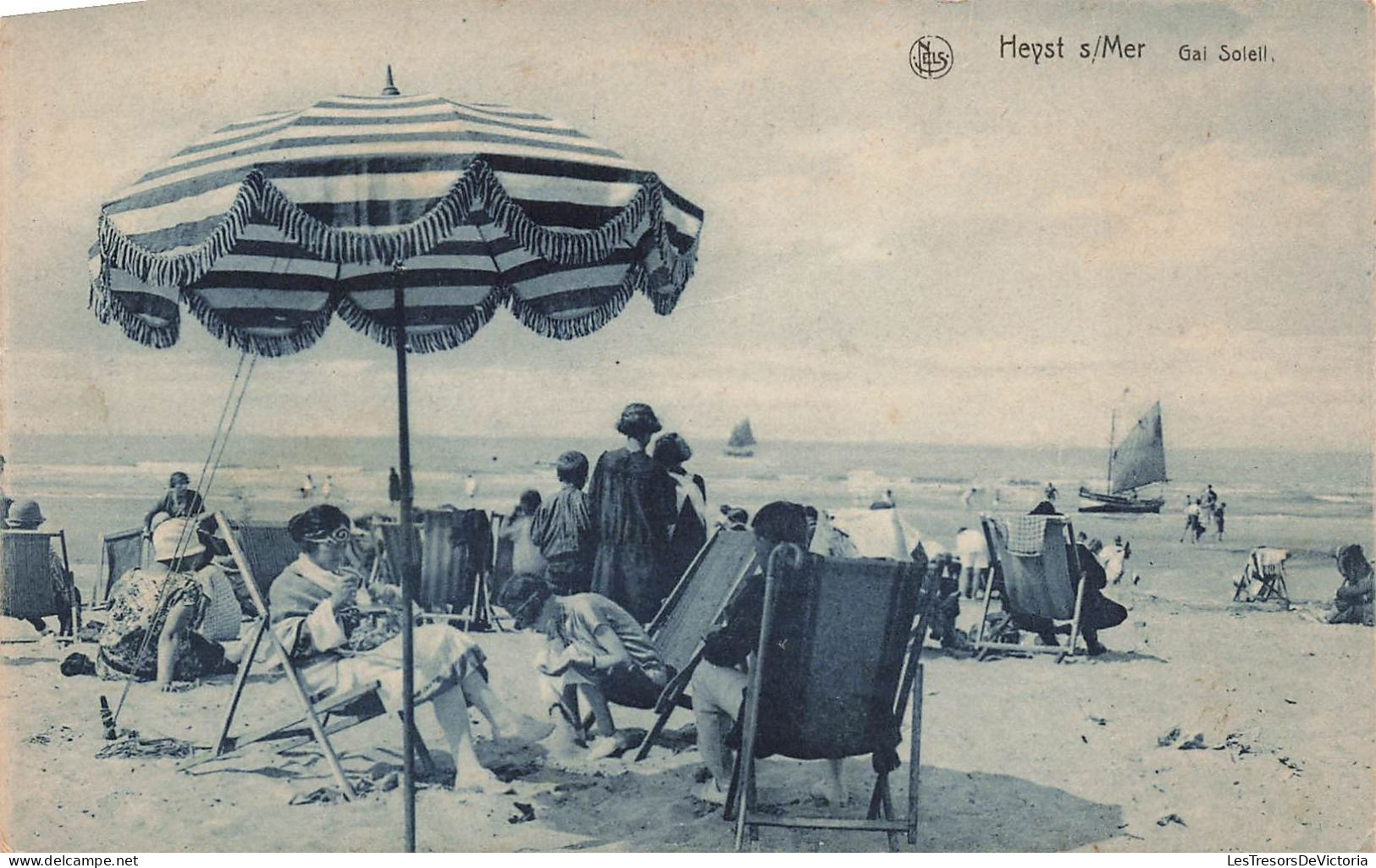 BELGIQUE - Heist - Gai Soleil à La Plage - Animé - Carte Postale Ancienne - Heist