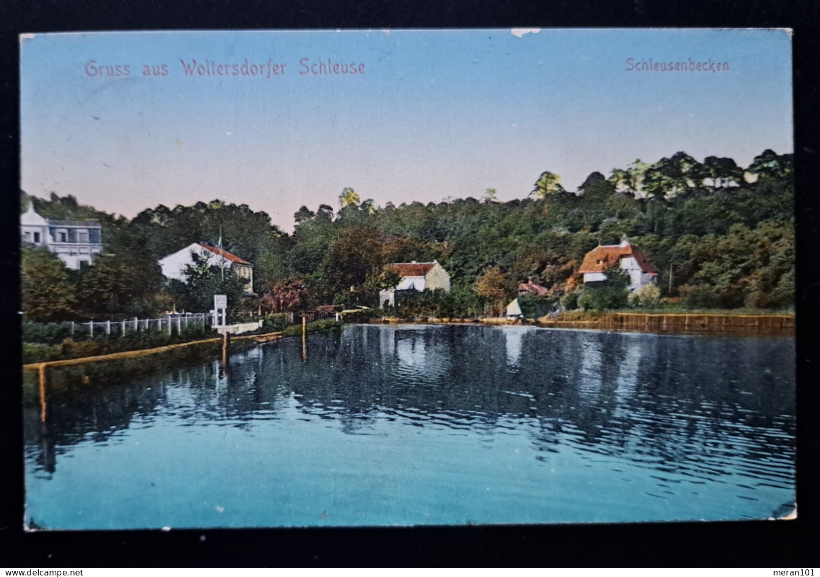 WOLTERSDORF Bei ERKNER 1914 "Schleusenbecken", Postkarte Gelaufen - Erkner