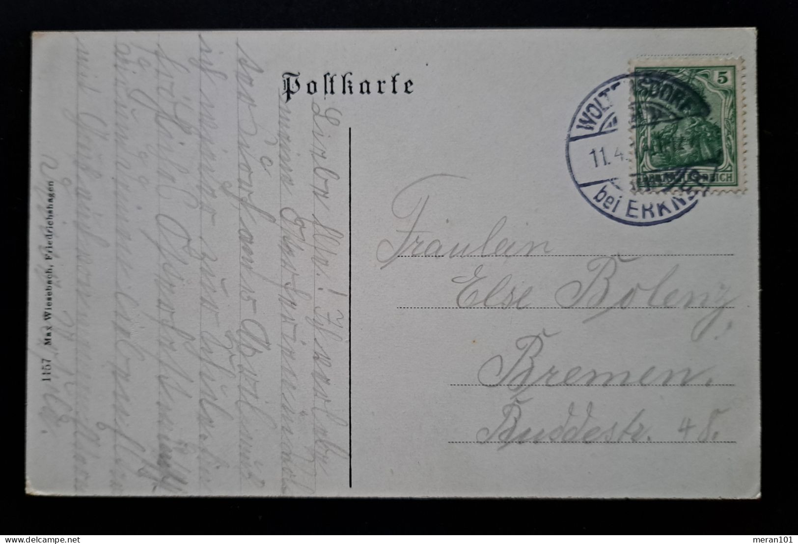 WOLTERSDORF Bei ERKNER 1914 "Schleusenbecken", Postkarte Gelaufen - Erkner