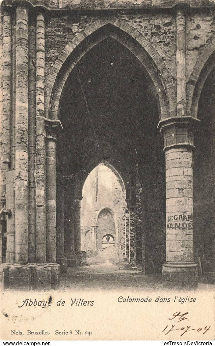 BELGIQUE - Villers La Ville - Abbaye De Villers - Colonnade Dans L'eglise - Carte Postale Ancienne - Villers-la-Ville