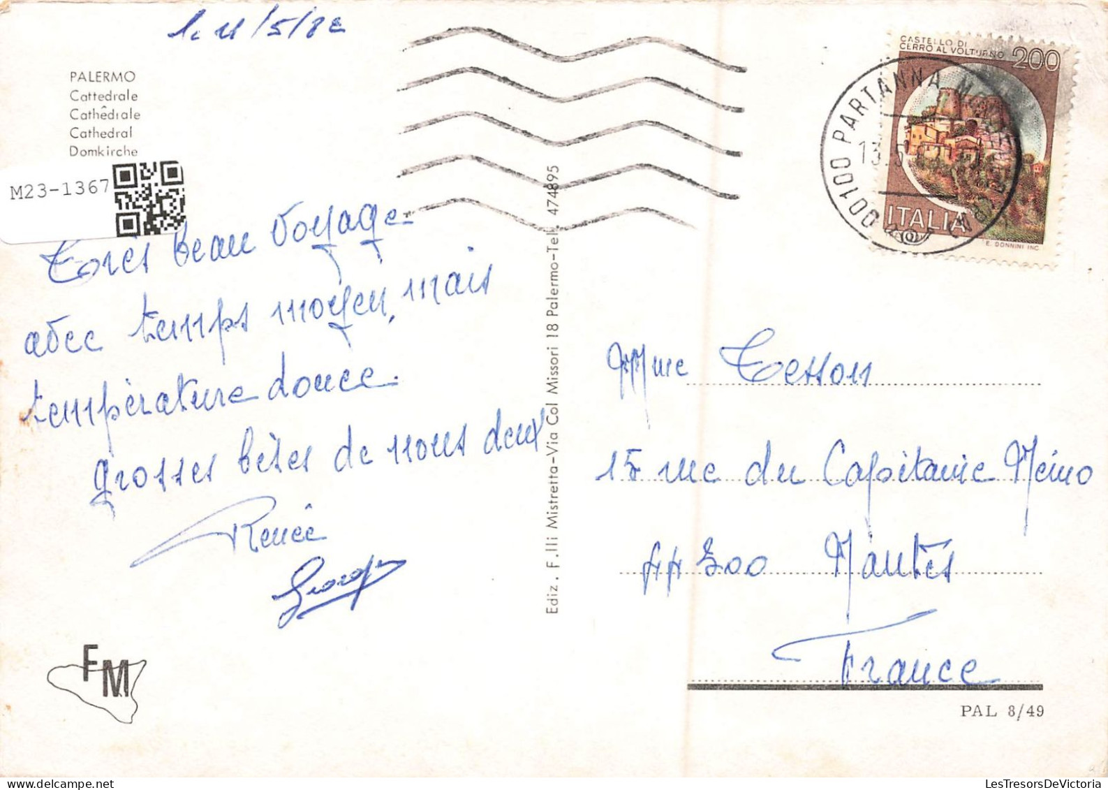 ITALIE - Palerme - Cathédrale - Carte Postale - Palermo