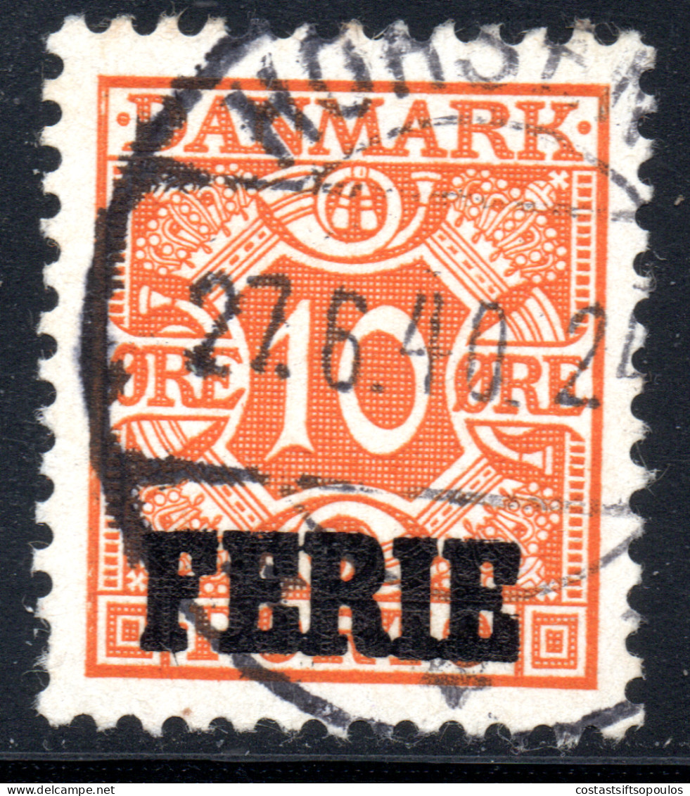 2163. DENMARK 10 O. FERIE OVERPR. - Revenue Stamps