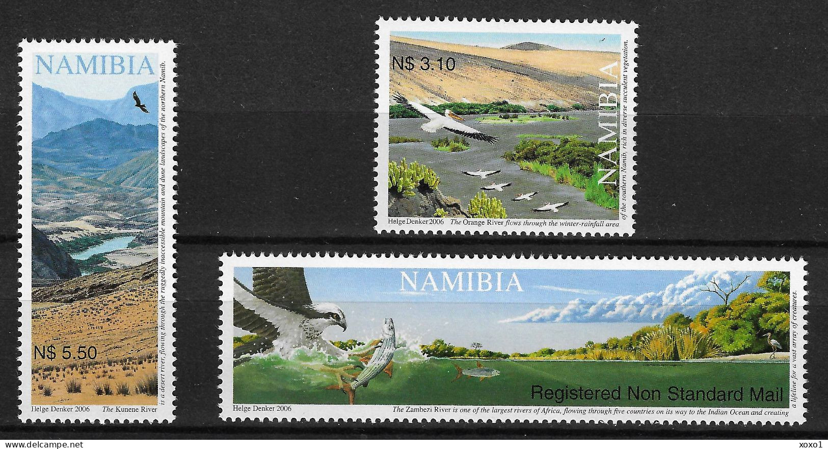 Namibia 2006 MiNr. 1206 - 1208  BIRDS Fishes Perennial Rivers 3v MNH**  8.50 € - Pellicani