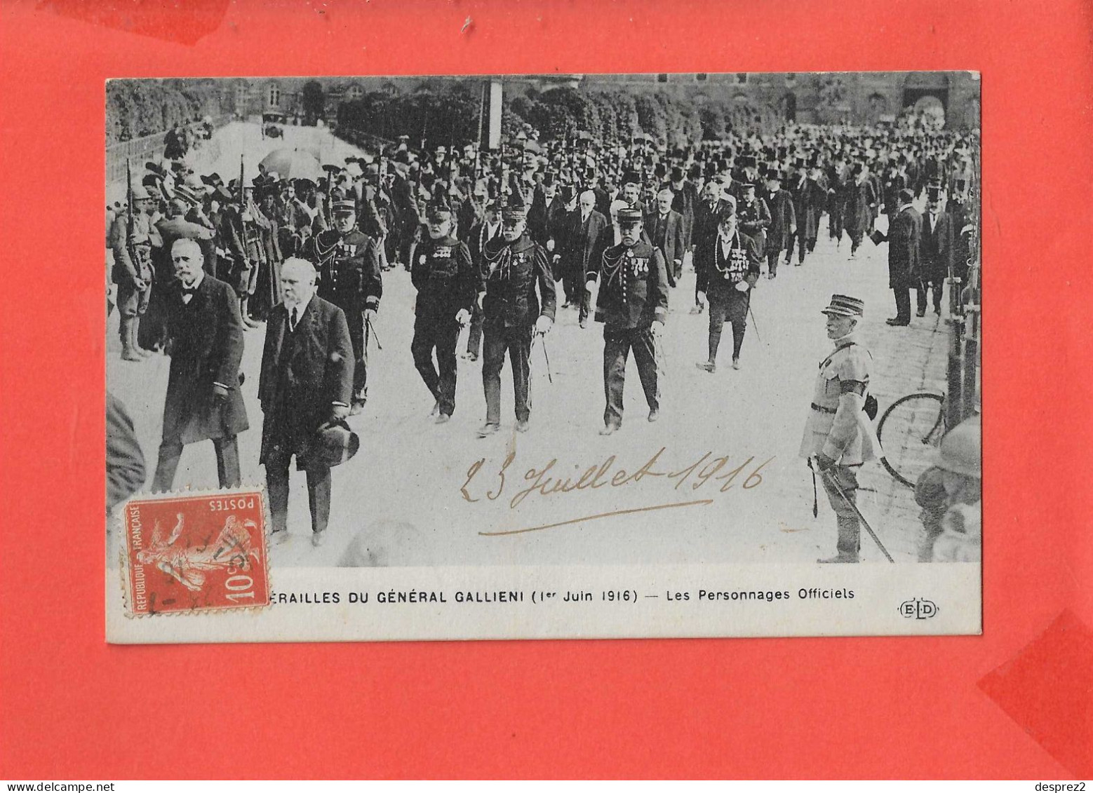 FUNERAILLES Du Général GALLIENI Cpa Animée Le 1 Er Juin 1916 * Les Personnages Officiels Edit ELD - Funérailles