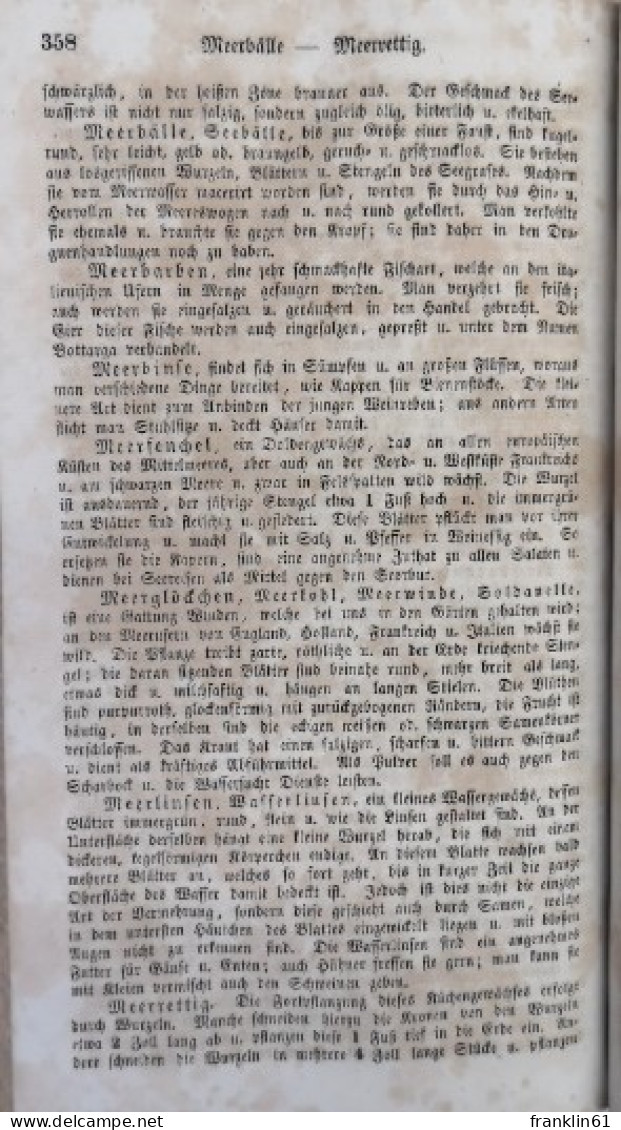 Neues Hauslexikon. Eine Handbibliothek Praktischer Lebeskenntnisse. Dritter Band. Ersteu. Zweite Hälfte. Fünft - Lexicons