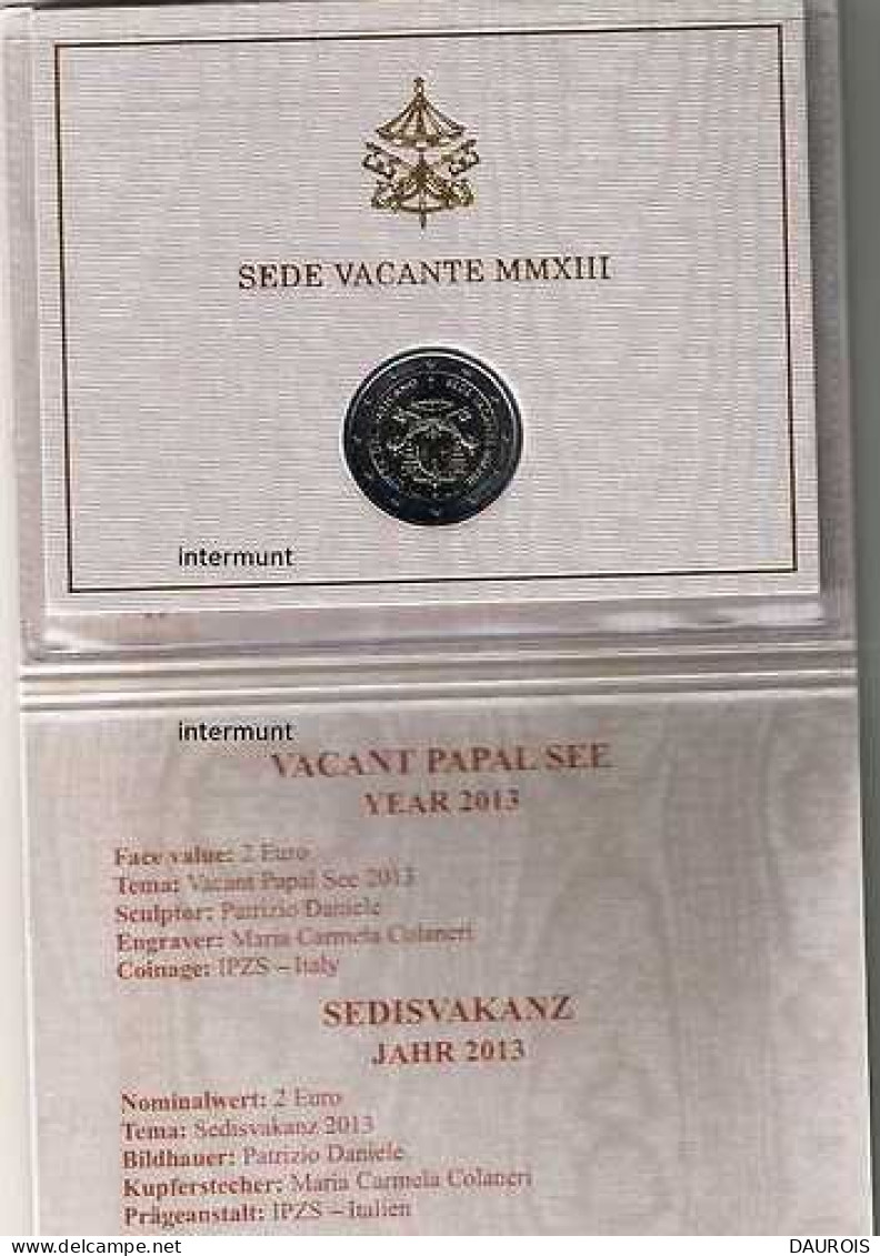 2 Euro Vatican Siège Vacant 2013 FDC - Commémoratives