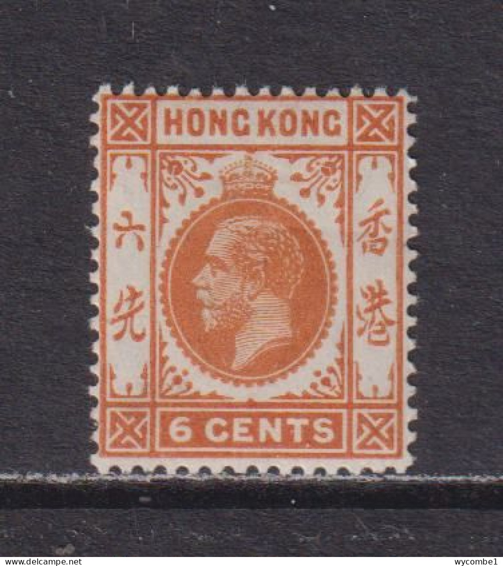 HONG KONG  -  1912-21 George V Multiple Crown CA 6c Hinged Mint - Ongebruikt